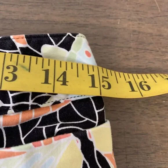 Harold's Jeans Womens 8 Butterfly Floral Print Slacks Stretch Cropped Button Leg - Picture 8 of 12